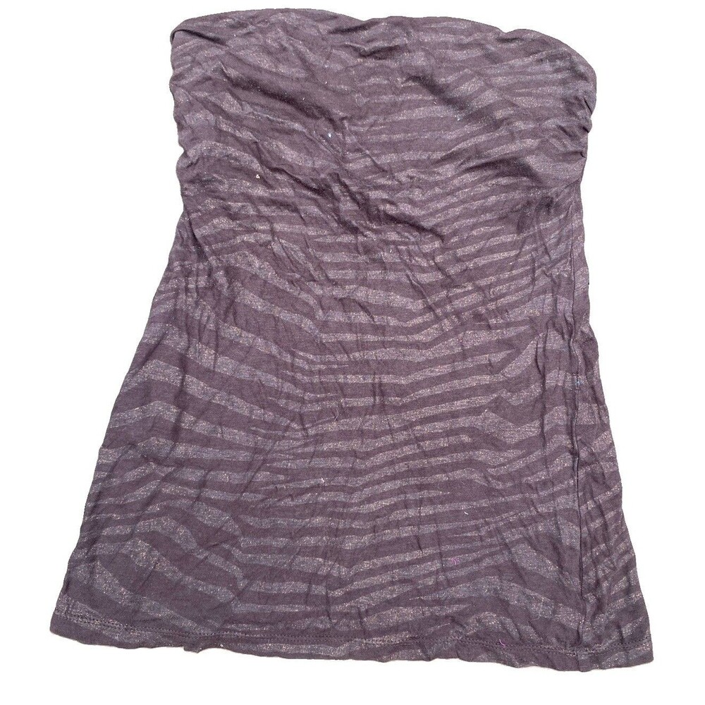 Vtg Y2K Wet Seal Jrs Size XS Stretch Tube Top Brown Tiger Stripe Form Fitting